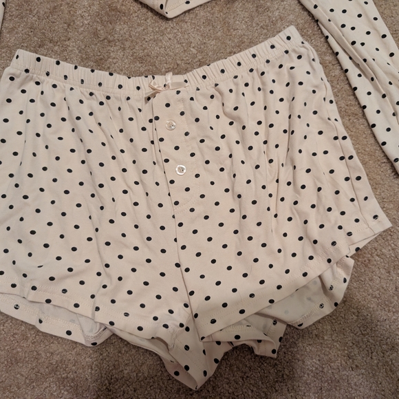 Polka Dot Pajama Set - Cream and Black - Picture 5 of 5